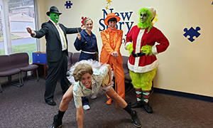 New Story School on Wyomissing Boulevard Administrators dressed up as Jim Carey Characters! 