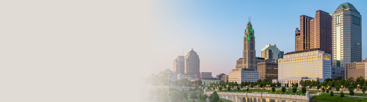 A skyline image of the city of Columbus