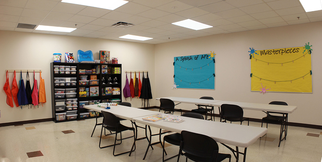 STEAM room for art and science projects.