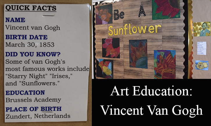 Van gogh art lesson bulletin board